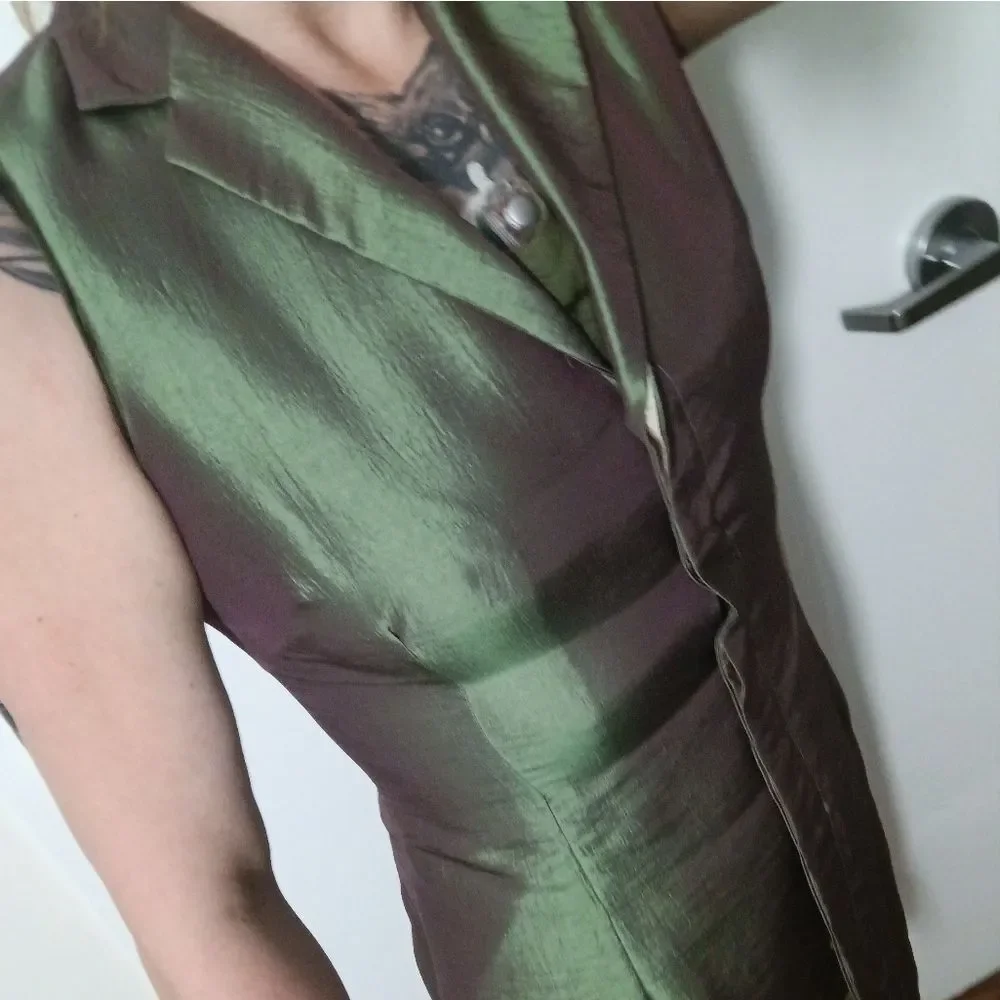 VINTAGE Benelle Button Down Dress/ Vest - Picture 5 of 12